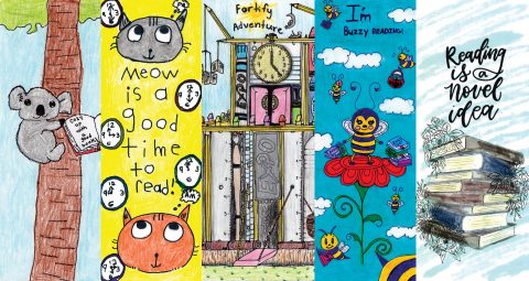 Several colorful bookmarks joined together into one image.