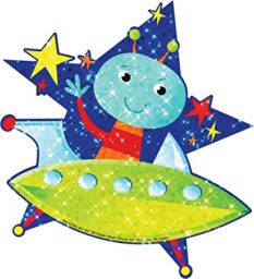 Alien Sparkle Paper Cut-Outs