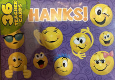 Smiley Thanks Teacher Cards