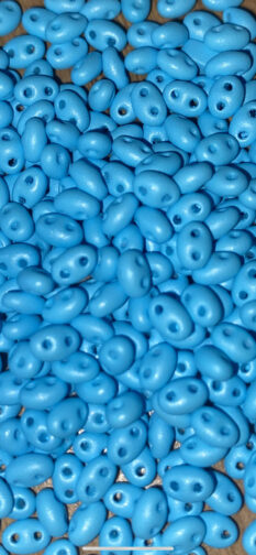 Aqua Czech 2-Hole Glass Beads