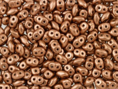 Copper Metallic Matte Czech 2-Hole Glass Beads