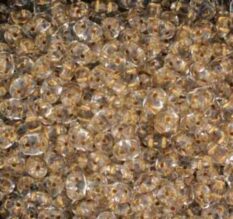 Crystal Bronze Lined Czech 2-Hole Glass Beads