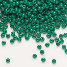 Opaque Dark Green Czech Glass Beads