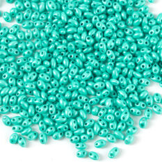 Green Czech 2-Hole Glass Beads