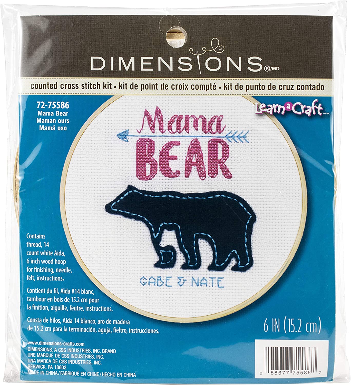 Mama Bear Counted Cross Stitch Kit