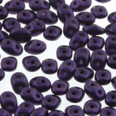 Purple Suede Metallic Czech 2-Hole Glass Beads