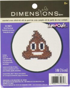 Pile of Poo Emoji Counted Cross Stitch Kit