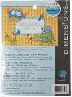Woodland Creatures Birth Record Counted Cross Stitch Kit
