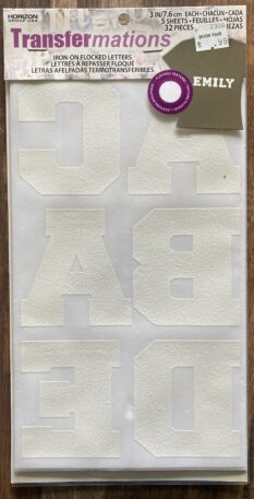 TransferMations Iron-On Flocked Letters in White 3 Inch Tall