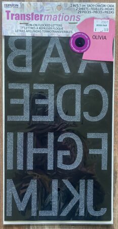 TransferMations Iron-On Flocked Letters in Black 2 Inch Tall