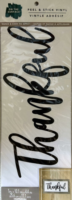 Thankful Vinyl Word Peel & Stick 10.1 inch x 4.4 inch