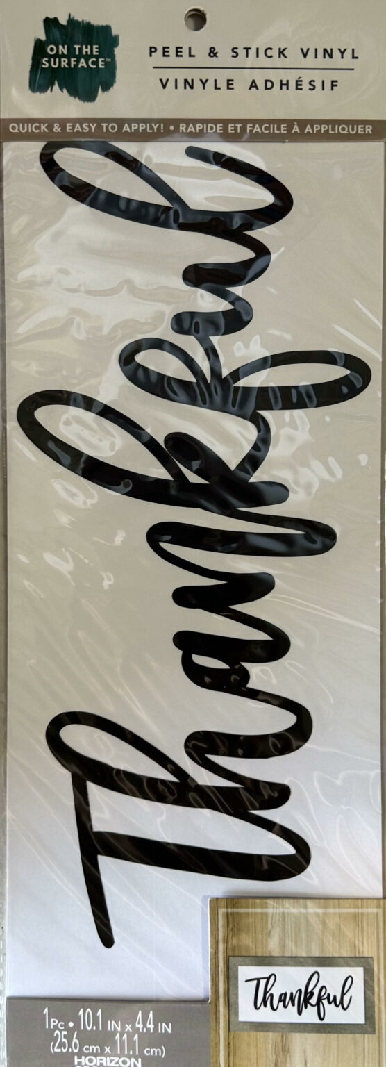 Thankful Vinyl Word Peel & Stick 10.1 inch x 4.4 inch