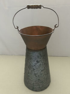 Galvanized Container with Handle 10-Inch Tall