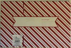 Red and White Striped Shipping Box 12"x 6"x 6"