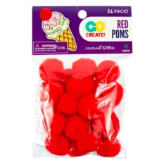 Red Poms 24 Pack
