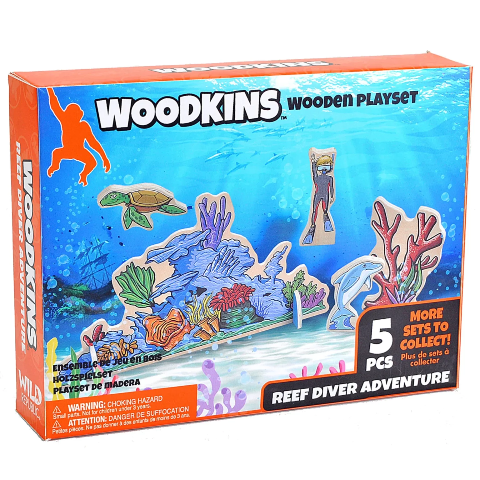 Reef Diver Adventure Woodkins Wooden Playset 5 Pieces