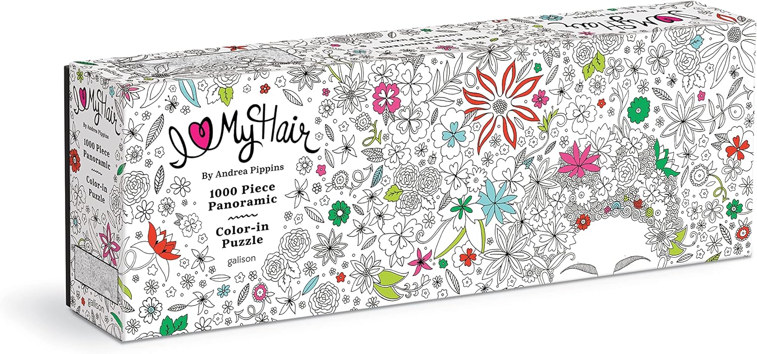Flowers In Your Hair 1000 Piece Panoramic Color-In Puzzle