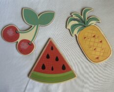 Printed Wooden Shapes - Fruit 3 Pieces