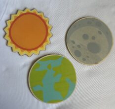 Printed Wooden Shapes - Sun Moon Earth 3 Piece