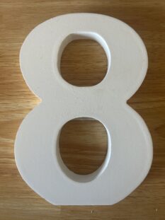 8 White Wooden Number 6 x 4.35 Inch