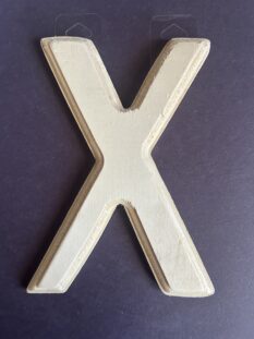 X Beveled Wooden Letter 6 in x 4.5 in