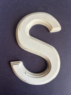 S Beveled Wooden Letter 6.25 in x 4.25 in