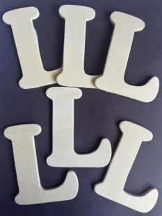 L Wooden Letters 6 Pack 4.25 x 3.5 inch