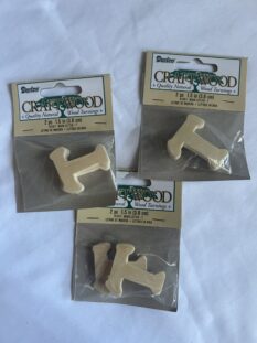 T Wooden Letter 3 pack - Each with 2 Letters (6 Letters Altogether) 1.5 x 1.5 inch