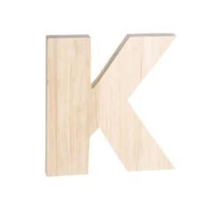 K Wooden Letter Bold Font 8 in x 7.5 in