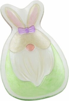 Easter Platter Table Décor Glass Serving Plate, Large, Green Bunny