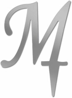 M Mirrored Acrylic Cake Topper 3"