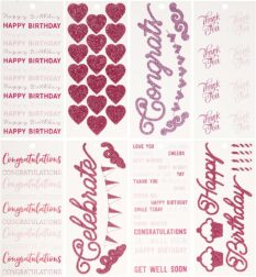 Pink Word and Symbol Sticker Book with 177 Stickers