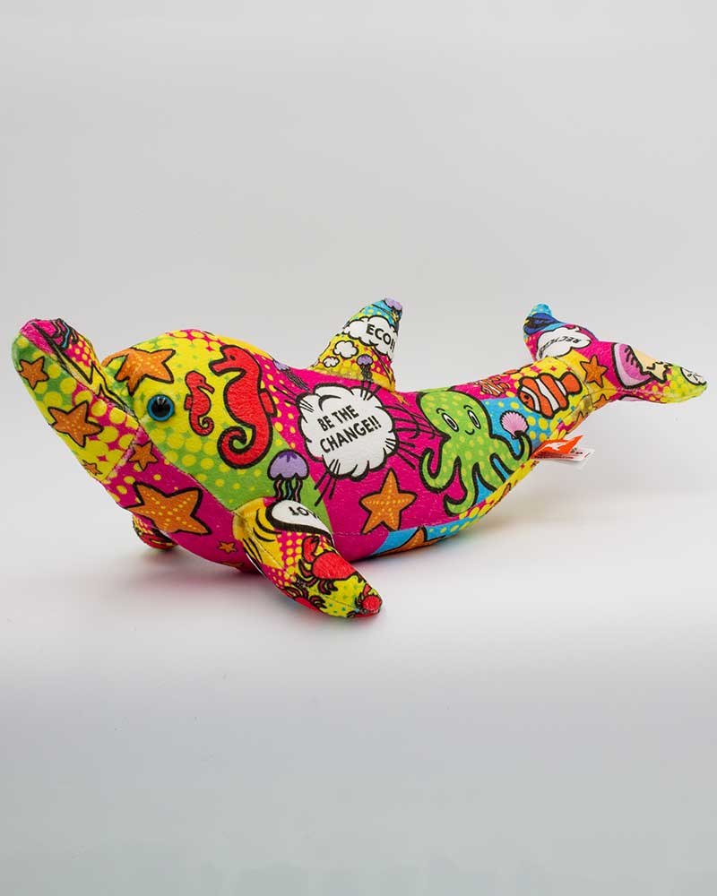 Message from the planet covered dolphin stuffed plush toy from Wild Republic