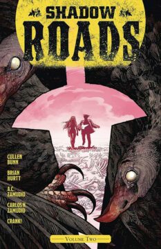 Book cover for Volume 2 of Shadow Roads, a graphic novel.