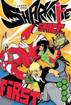 Book cover for Sharknife: Stage First, a graphic novel.