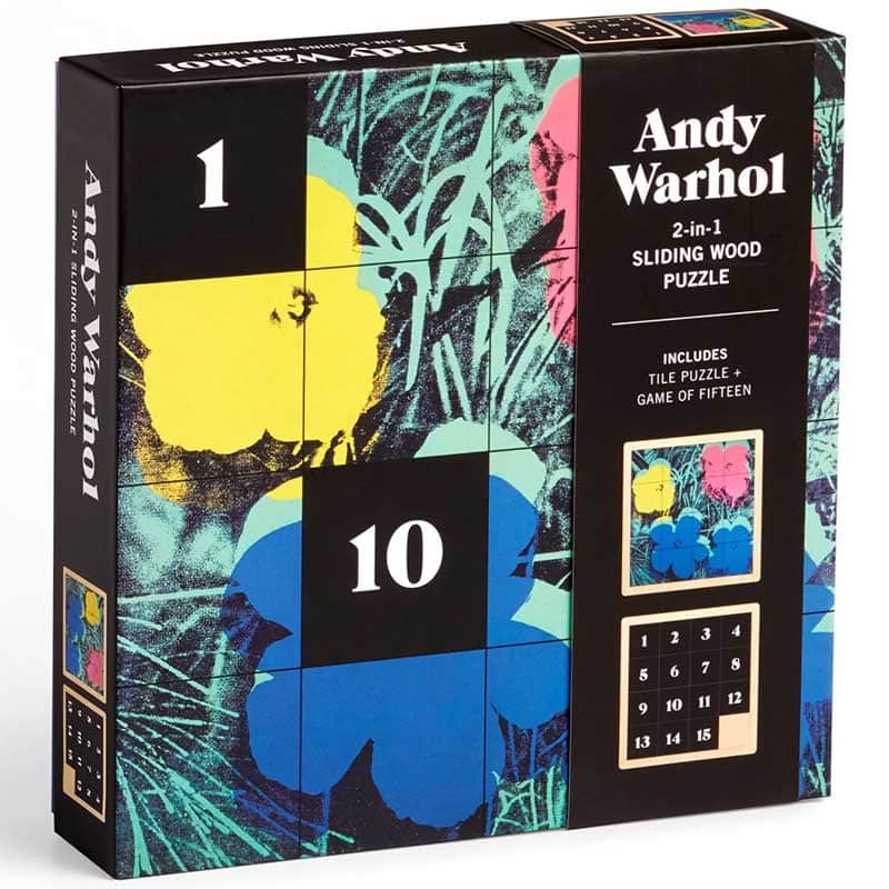 Andy Warhol Flowers 2-in-1 Sliding Wood Puzzle