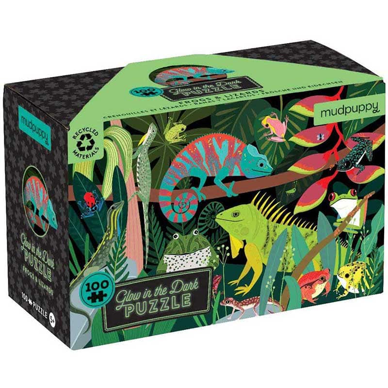 Frogs & Lizards 100-Piece Glow-in-the-Dark Puzzle