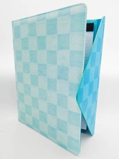 Teal Checkered Pad Folio
